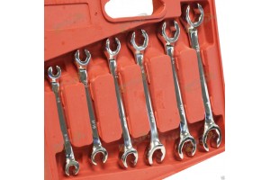6 pc SAE Flare Nut Wrench Set W/Molded Carring Case